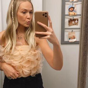 3D Petal Feather Bandeau Corset Top